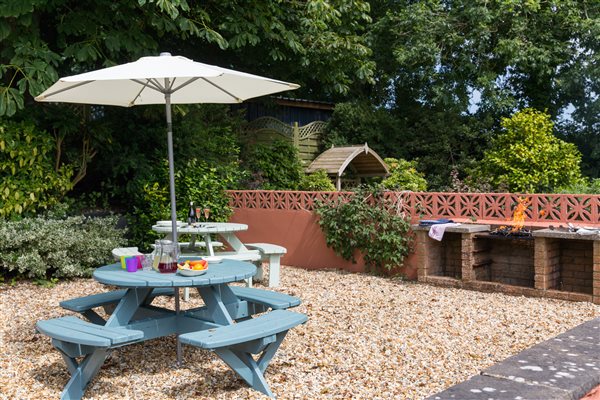 Patio and bbq area for the Hayloft holiday cottage